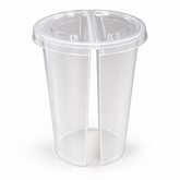 500ml PP Split Cups with PET Lids – Dual Compartment Bubble Tea Cups