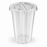 700ml PP Split Cups with PET Lids – Dual Compartment Bubble Tea Cups