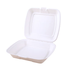 Bagasse Clamshell Meal Boxes 9x8"