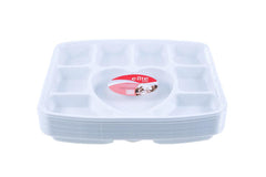 9 Section Heart Plastic Plates - Gafbros