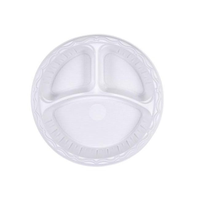 10" (26cm) Plastic Plates (e-lite) 3 Section - Gafbros
