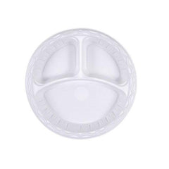 10" (26cm) Plastic Plates (Light Duty) 3 Section - Gafbros