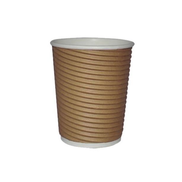 12oz Kraft Ripple Double Wall Hot Paper Cups - Gafbros