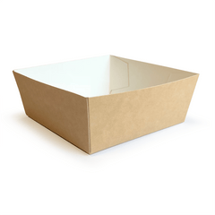 Large Kraft Paper Food Tray 130x130x50 - Gafbros