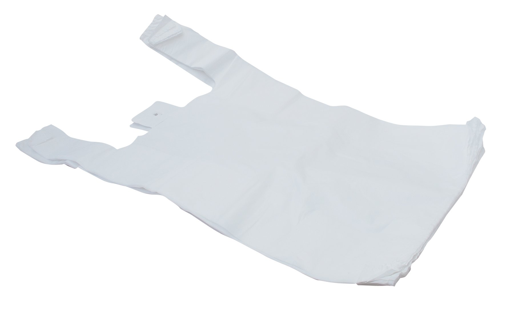 10 x 15 x 8  19mu White Vest Plastic Carrier Bags (Lisbon) - Gafbros