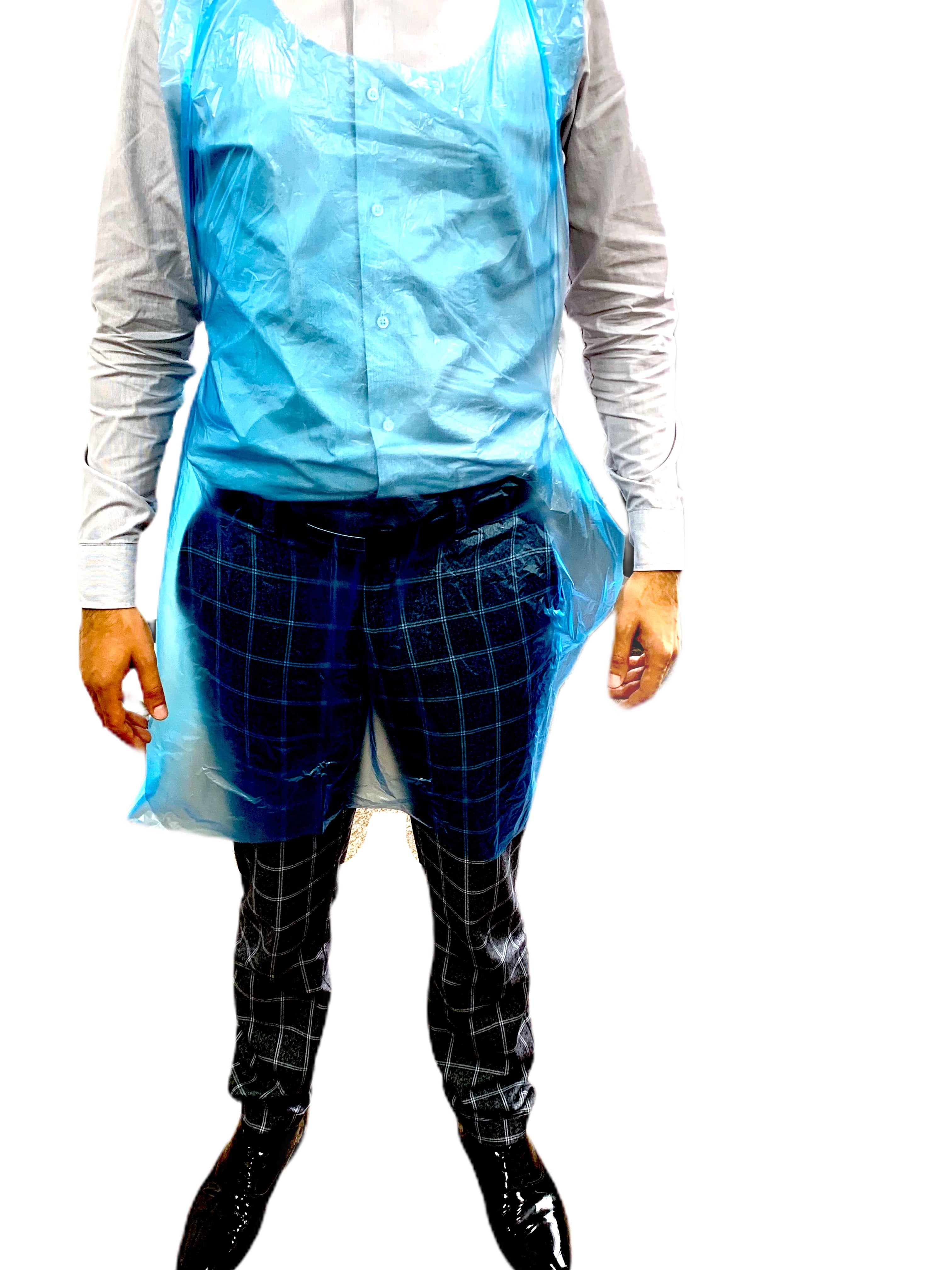 Blue Plastic Disposable Aprons - Gafbros