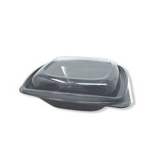 750ml Black Square PET Salad Bowls And Lids - Gafbros