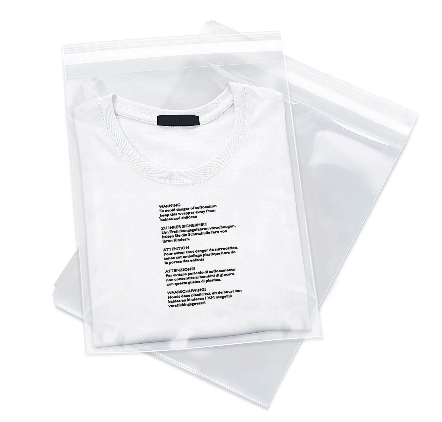 8 x 10 + 1.5 Polypropylene With Warning Notice And Self Adhesive Strip - Gafbros