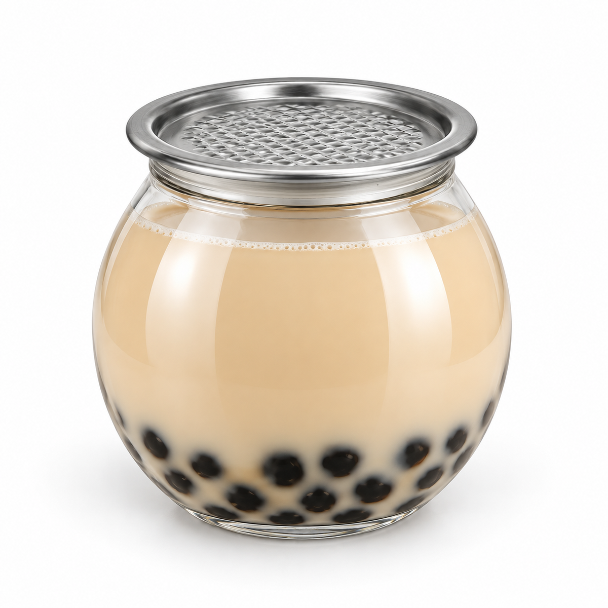 210ml Round Glass Cans With Aluminium SOT Lids  – Bubble Tea, Sweets & Snacks