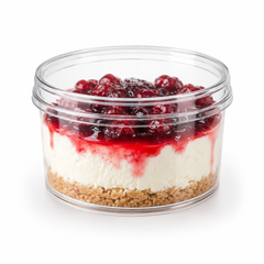 Clear Round 400ml Dessert Pot with Lid – Tiramisu & Cheesecake Container