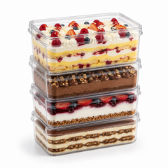 Clear Rectangular 1800ml Dessert Container with Lid – Tiramisu Tray
