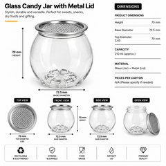 210ml Round Glass Cans With Aluminium SOT Lids  – Bubble Tea, Sweets & Snacks