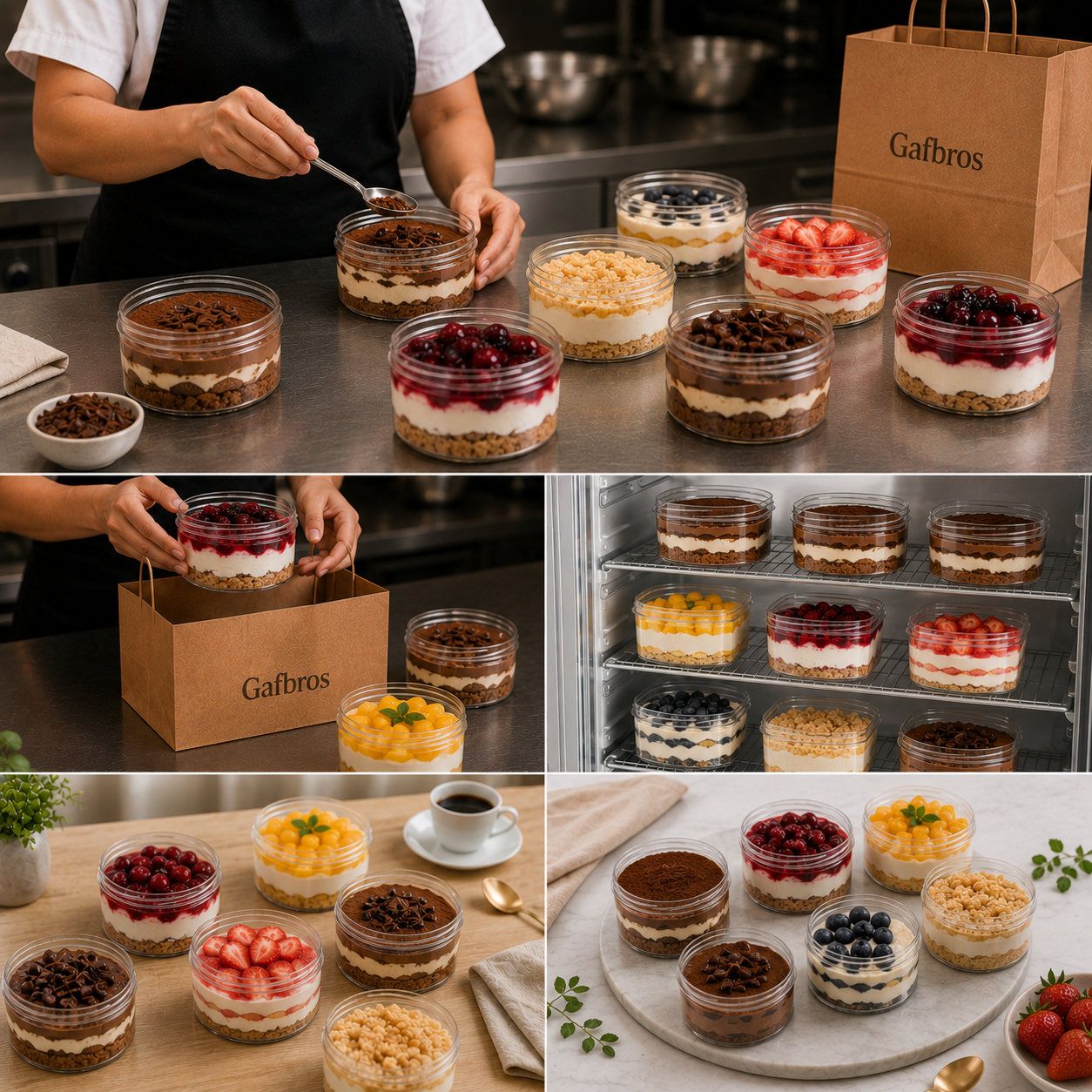 Clear Round 400ml Dessert Pot with Lid – Tiramisu & Cheesecake Container