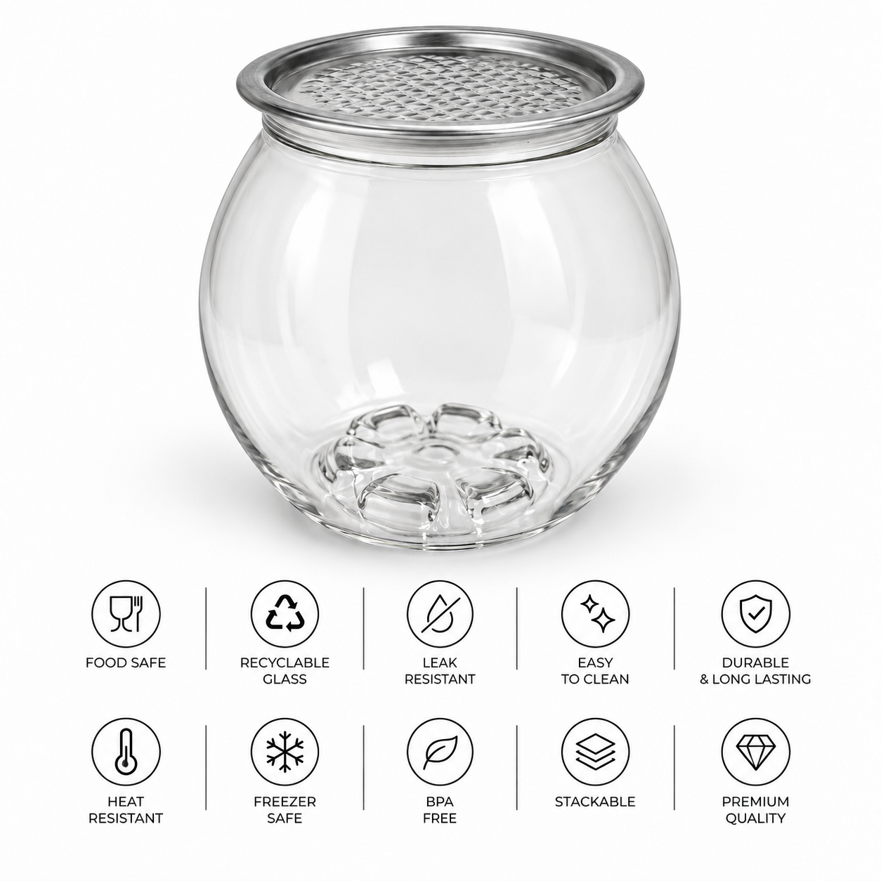 210ml Round Glass Cans With Aluminium SOT Lids  – Bubble Tea, Sweets & Snacks