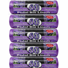 e-lite® Lavender Scented Pedal Bin Liners 20L Heavy Duty Waste Bags – Leak Resistant Fragranced Pedal Bin Bags for Bathroom, Kitchen & Office Multi-Pack Options (60)