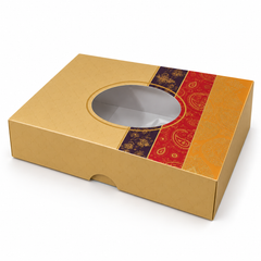 GL2 Diwali Red Sweet Boxes 152 x 102 x 38mm – Window Gift Box