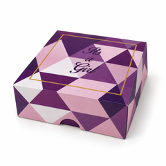 GLO It's a Girl Gift Box 100 x 100 x 50mm – Baby Shower Packaging