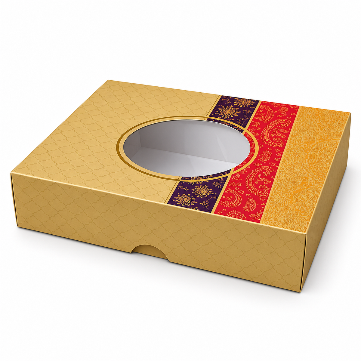 GL4 Diwali Red Sweet Boxes 178 x 127 x 51mm – Window Gift Box