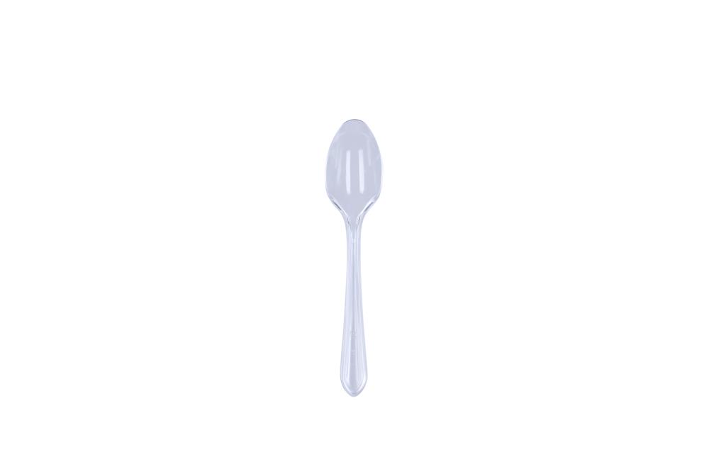 Clear Heavy Duty Plastic Dessert Spoons - Gafbros
