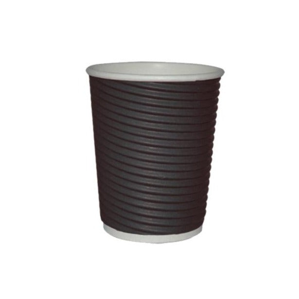 12oz Black Ripple Double Wall Hot Paper Cups - Gafbros