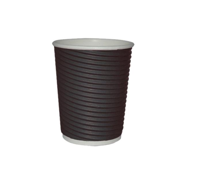 8oz Black Ripple Double Wall Hot Paper Cups - Gafbros