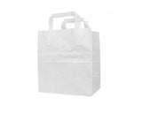 Medium White Flat Handle Paper Bags - Gafbros