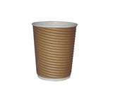 8oz Kraft Ripple Double Wall Hot Paper Cups - Gafbros
