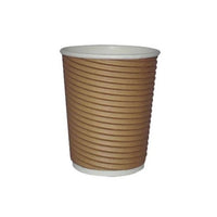 12oz Kraft Ripple Double Wall Hot Paper Cups - Gafbros