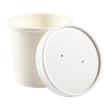 16oz White Paper Soup Tubs and Vented Lids - Gafbros