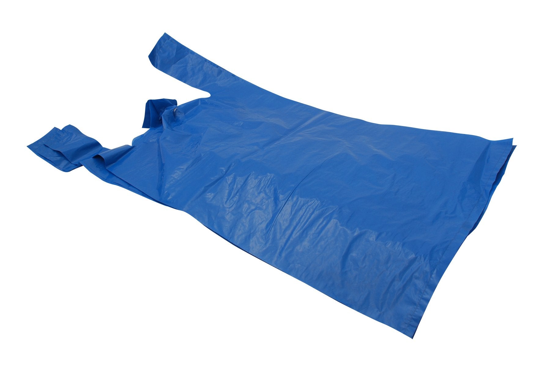11 x 17 x 21 18mu Blue Recycled Vest Plastic Carrier Bags (Falcon 1) - Gafbros