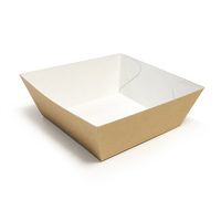 Small Kraft Paper Food Tray 110x110x50 - Gafbros
