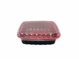 Black And Red Microwave Container With Lids 650ml