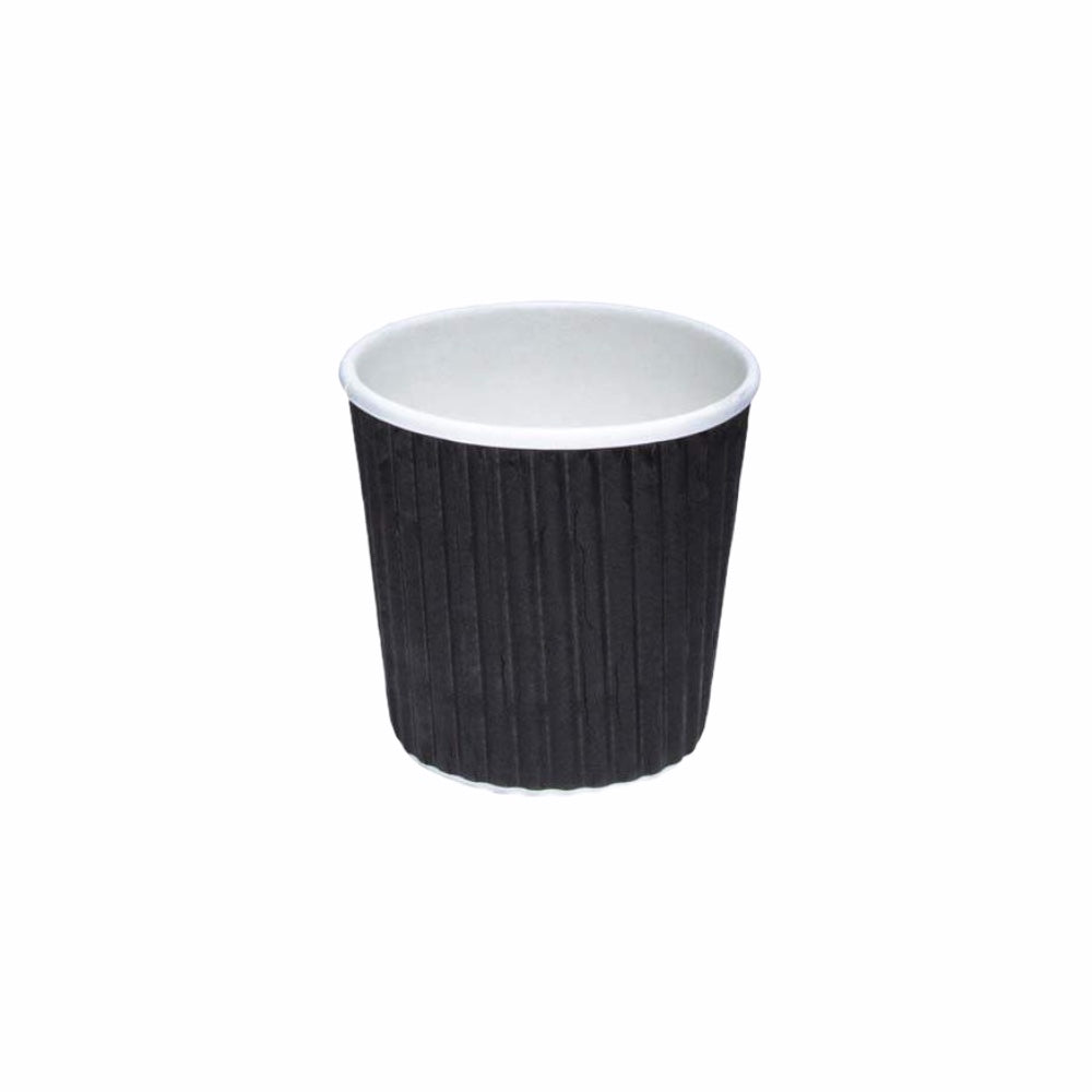 4oz Black Ripple Double Wall Hot Paper Cups - Gafbros