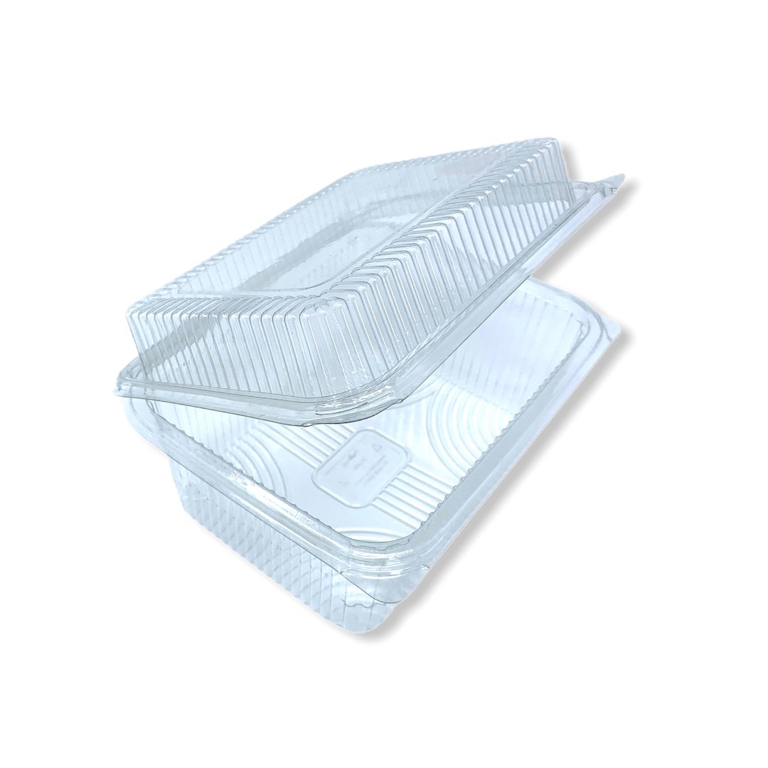 50 X Clear Food Salad Containers 375cc with Hinged Lids Food