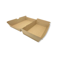 Large Kraft Clamshell Corrugated Meal Boxes 108x204x58 - Gafbros