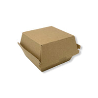 Standard Kraft Clamshell Corrugated Burger Boxes 102x104x54 - Gafbros