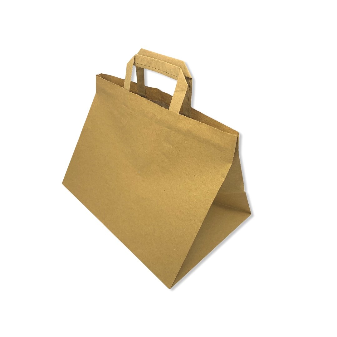 Extra Large Kraft Flat Handle Paper Bags - Gafbros