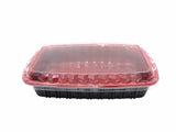 Black And Red Microwave Container With Lids 800ml