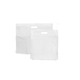 10 x 12 x 4 30mu White Patch Handle Plastic Carrier Bags (B1) - Gafbros